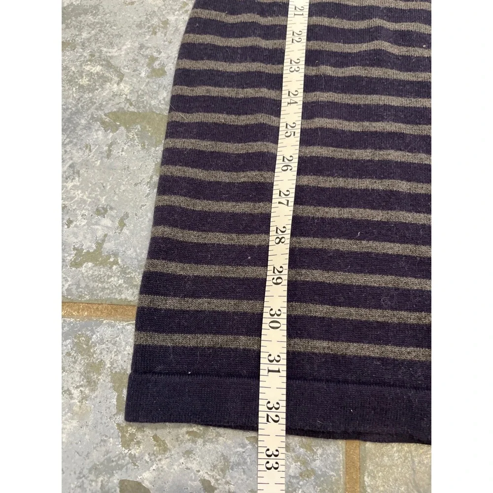 Banana Republic Sweater Dress Women's S Gray Blue Striped 3/4 Sleeve Cotton Knit - Picture 8 of 9
